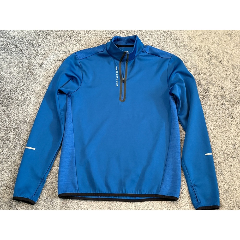 VRST 1/4 Zip Mens Medium Second Skin Performance Heathered Blue Shirt